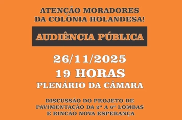 PAVIMENTAÇÃO NA COLÔNIA HOLANDESA