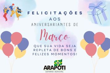 Aniversariantes do mês de Março 2023