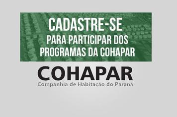 COHAPAR abre cadastramento para programas de habitaÃ§Ã£o