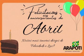 Aniversariantes do mês de Abril 2023