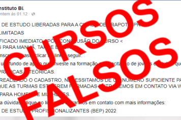 Alerta - Cursos falsos divulgados em redes sociais