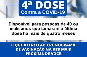 4ª dose da vacina contra a Covid-19