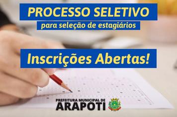 Abertas inscrições de processo seletivo para contratação de estagiários