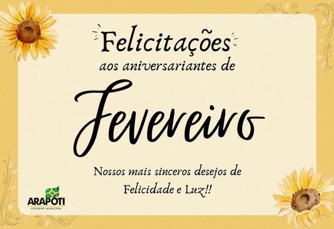 Aniversariantes do mês de Fevereiro de 2023