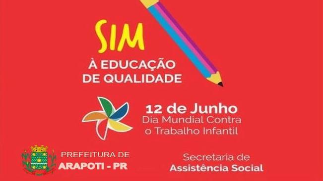 12 de junho - Dia Mundial Contra o Trabalho Infantil