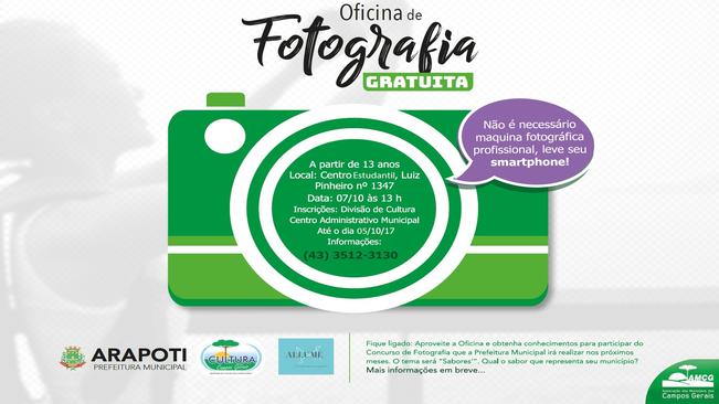 Inscrições para Oficina de Fotografia vão até quinta (5/10)