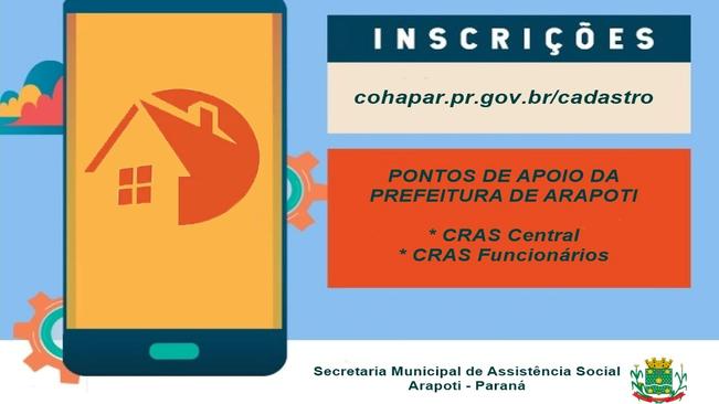 Interessados em participar de seleção da COHAPAR para casas populares precisam fazer cadastro online